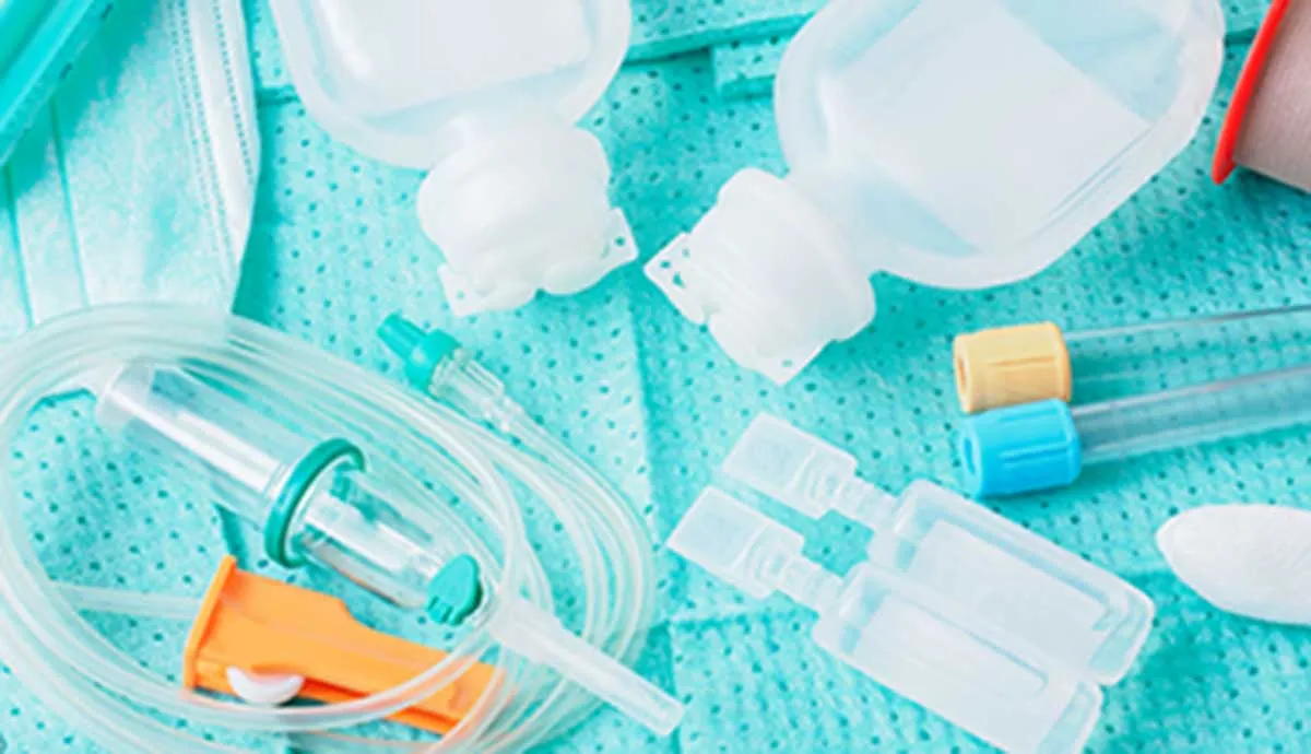 TPE; thermoplastic elastomers; tubing; medical; healthcare; vial; blue; teal; bag
