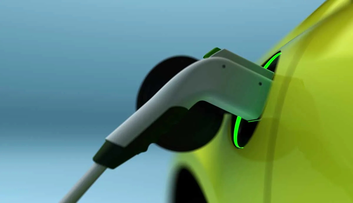 green electric car charging